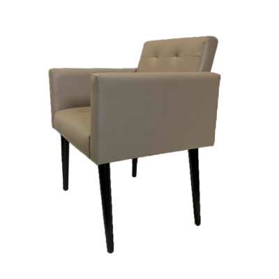 Poltrona Luca Plus Ideal Sala De Recepção Em Corino - Bege