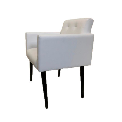 Poltrona Luca Plus Ideal Sala De Recepção Em Corino - Branco