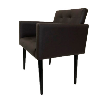 Poltrona Luca Plus Ideal Sala De Recepção Em Corino - Marrom