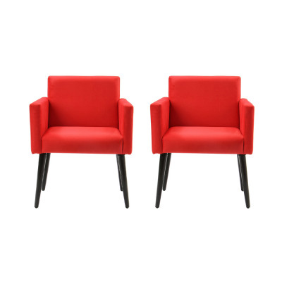 Kit 2 Poltronas Luca Estilo Retrô Decorativa - Vermelho