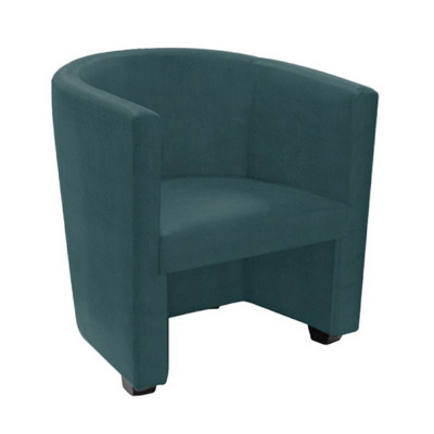 Poltrona Malta Recepção Tecido Suede - Azul Turquesa