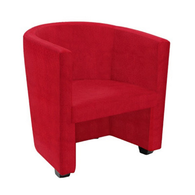 Poltrona Malta Recepção Tecido Suede - Vermelho