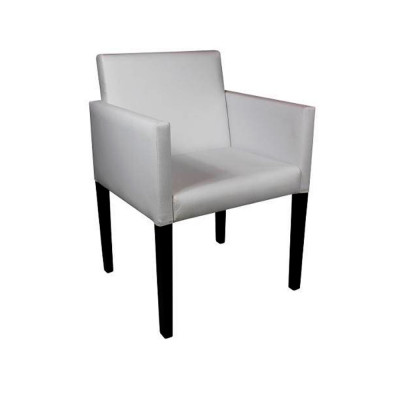 Poltrona Nina Executiva Estilo Retrô Em Corino - Branco