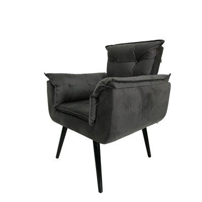 Poltrona Opala Decorativa Suede - Grafite
