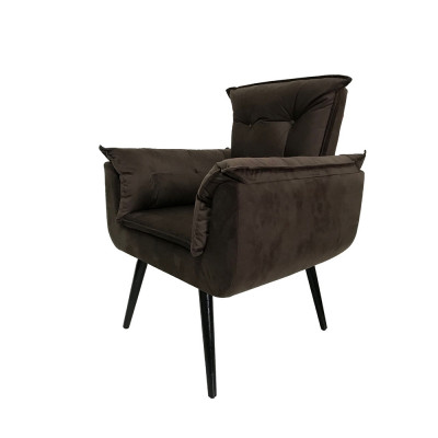 Poltrona Opala Decorativa Suede - Marrom