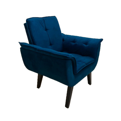 Poltrona Decorativa Opala Plus Para Sala De Estar Quarto Escritório - Azul Marinho