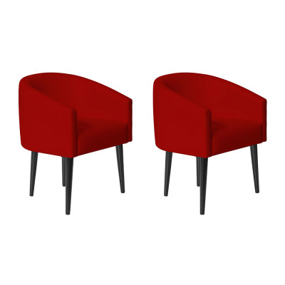 Kit 2 Poltrona Sandy Em Courvin Para Escritório Consultório Sala De Estar Recepção - Vermelho