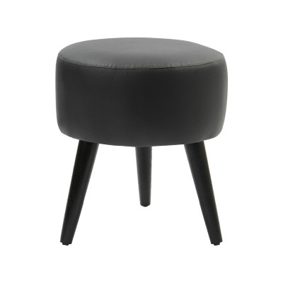 Puff Banco Luca Em Tecido Corino - Preto