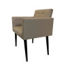 Poltrona Luca Plus Ideal Sala De Recepção Em Corino - Bege - 1