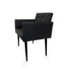 Poltrona Luca Plus Ideal Sala De Recepção Em Corino - Preto - 1