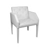 Poltrona Costura Capitonê Sala Espera Escritório - Branco - 1