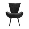 Poltrona Decorativa Emilia Pé Palito Em Suede - Preto