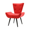 Poltrona Decorativa Emilia Pé Palito Em Suede - Vermelha - 1