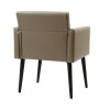 Poltrona Decorativa Luca Soft Sala De Recepção Em Corino - Bege - 3