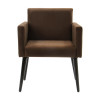 Poltrona Luca Para Sala De Recepção Em Suede - Marrom - 2