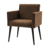 Poltrona Luca Para Sala De Recepção Em Suede - Marrom - 1