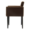 Poltrona Luca Para Sala De Recepção Em Suede - Marrom - 3