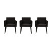 Kit 3 Poltronas Luca Estilo Retrô Decorativa Suede - Preto - 1