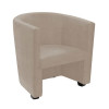 Poltrona Malta Recepção Tecido Suede - Bege - 1