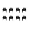 Kit 8 Poltronas Nina Executiva Para Consultório Sala De Recepção Sala De Espera Em Corino - Preto - 1