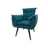 Poltrona Opala Decorativa Suede - Azul Turquesa - 1
