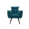 Poltrona Opala Decorativa Suede - Azul Turquesa - 2