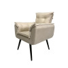Poltrona Opala Decorativa Suede - Bege - 1