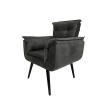 Poltrona Opala Decorativa Suede - Grafite - 1