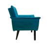 Poltrona Decorativa Opala Plus Para Sala De Estar Quarto Escritório - Azul Turquesa. - 3