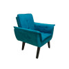Poltrona Decorativa Opala Plus Para Sala De Estar Quarto Escritório - Azul Turquesa. - 1