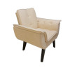 Poltrona Decorativa Opala Plus Para Sala De Estar Quarto Escritório - Bege - 1