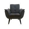 Poltrona Decorativa Opala Plus Para Sala De Estar Quarto Escritório - Cinza - 2