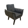 Poltrona Decorativa Opala Plus Para Sala De Estar Quarto Escritório - Cinza - 1