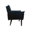 Poltrona Decorativa Opala Plus Para Sala De Estar Quarto Escritório - Preto . - 3