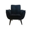 Poltrona Decorativa Opala Plus Para Sala De Estar Quarto Escritório - Preto . - 2