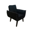 Poltrona Decorativa Opala Plus Para Sala De Estar Quarto Escritório - Preto . - 1