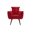 Poltrona Decorativa Opala Plus Para Sala De Estar Quarto Escritório - Vermelha - 2