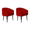 Kit 2 Poltrona Sandy Em Courvin Para Escritório Consultório Sala De Estar Recepção - Vermelho - 1