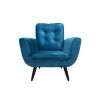 Poltrona Saturno Para Sala De Estar Quarto Escritório Tecido Suede - Azul Turquesa - 2