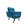 Poltrona Saturno Para Sala De Estar Quarto Escritório Tecido Suede - Azul Turquesa - 1