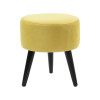 Puff Banco Nina Em Tecido Suede - Amarelo - 1