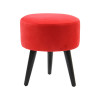 Puff Banco Nina Em Tecido Suede - Vermelho - 1